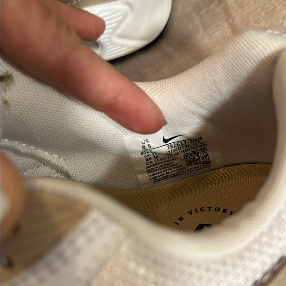 Nike White and Tan Retro-Inspired Sneakers - Picture 2 of 5